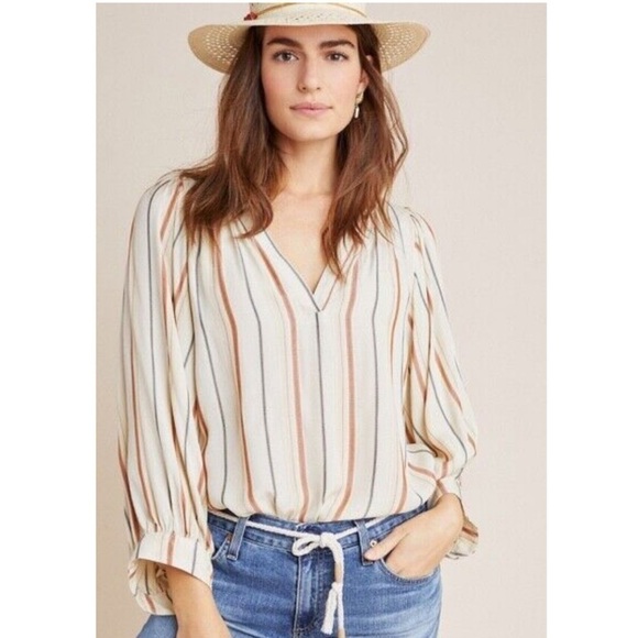 Maeve Tops - Maeve Anthropologie Boho Striped Top size XXS